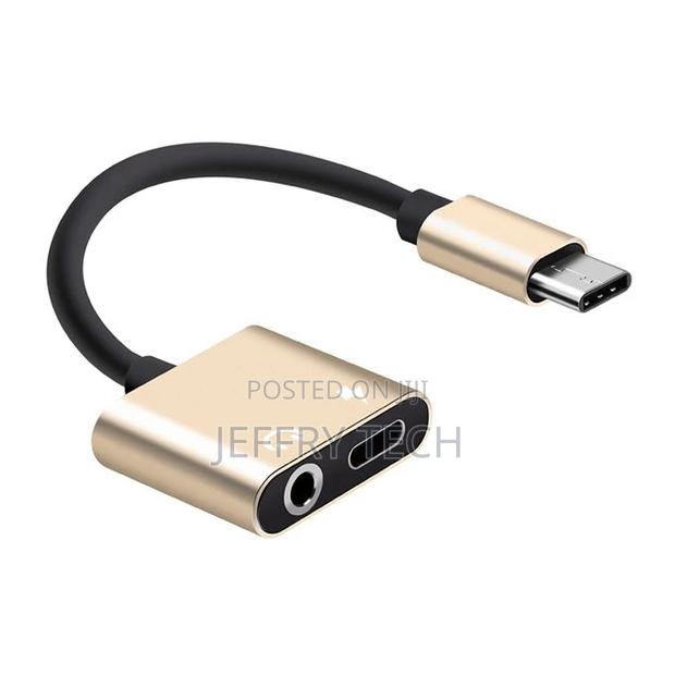 2 in 1 Typec to 35mm AUX Audio Headphone Adapter Charger Cab - thumbnail 2