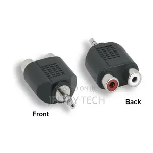 3.5mm AUX AUXILIARY Male to 2RCA Female Audio Adapter Car He