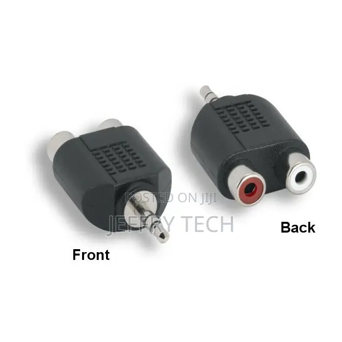 3.5mm AUX AUXILIARY Male to 2RCA Female Audio Adapter Car He