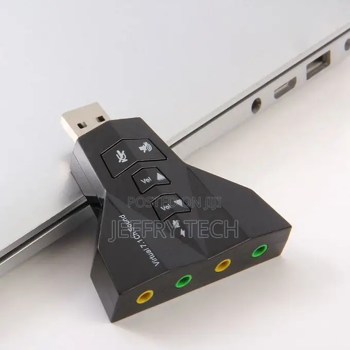 Virtual 7.1 Audio Sound Card Adapter Mic 3.5mm USB Speaker B