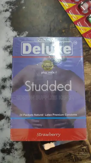 Deluxe Condoms 24 Pack*3s Deluxe Strawberry Studded Condoms