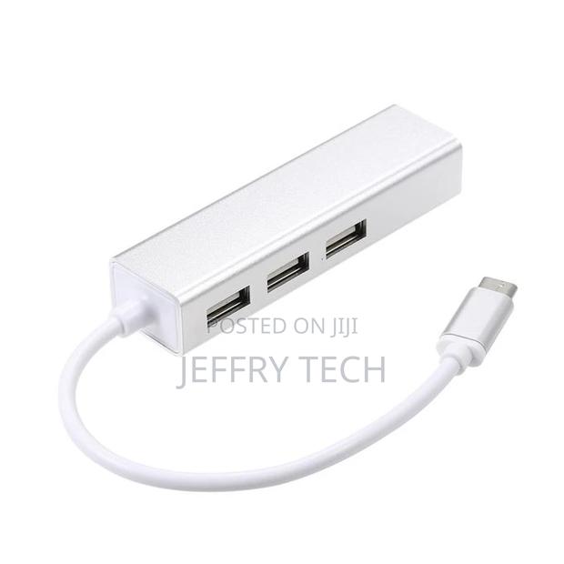 Usb 2.0 Type-C 3 Port Hub Ethernet Adapter Rj45 100mbps - main view