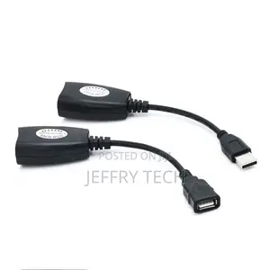 2pcs USB Male Female to CAT5 CAT6 RJ45 Lan Extender