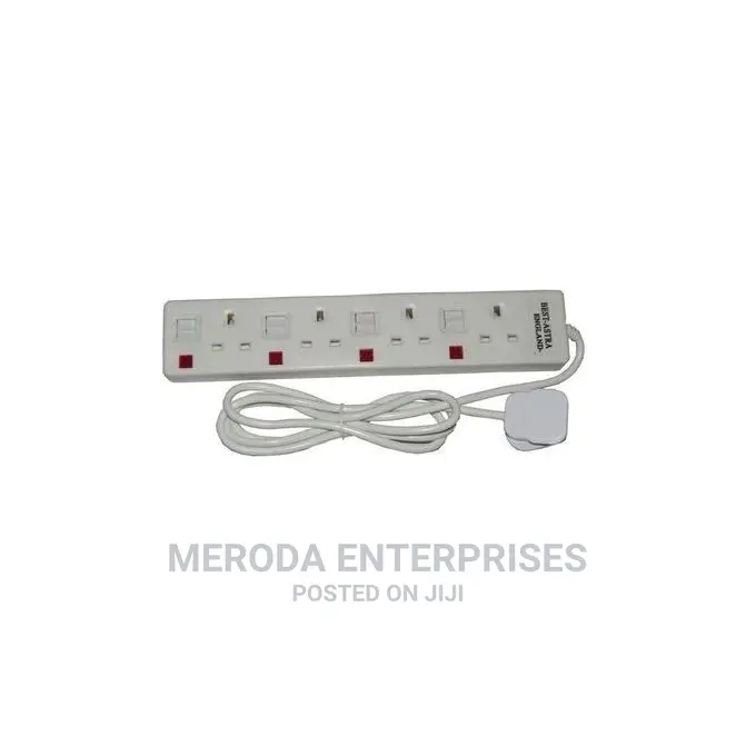 4-Way Socket Extension Cable - White