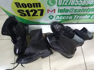 Black Leather Boots for Security Guards
