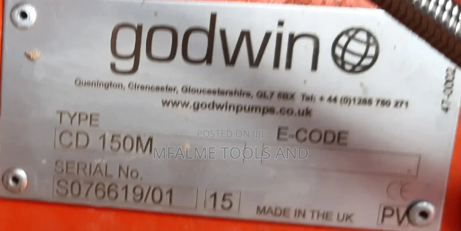 Water Pump -Irrigation 8" 50m Head 4 Cyli Diese Engine Ex-Uk