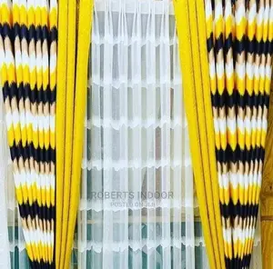 Printed Yellow Elegant Curtain