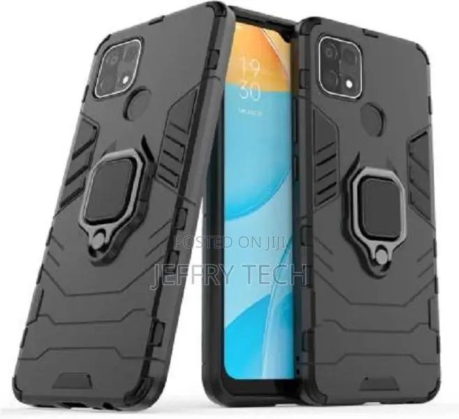 CASE Back Cover for Oppo A15 (Black, Rugged Armor)