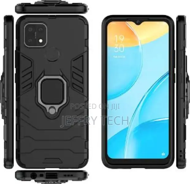 CASE Back Cover for Oppo A15 (Black, Rugged Armor)
