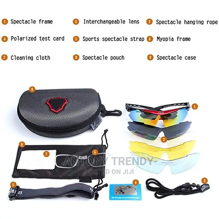 5 Lens ROCKBROS Polarized Sports Sunglasses