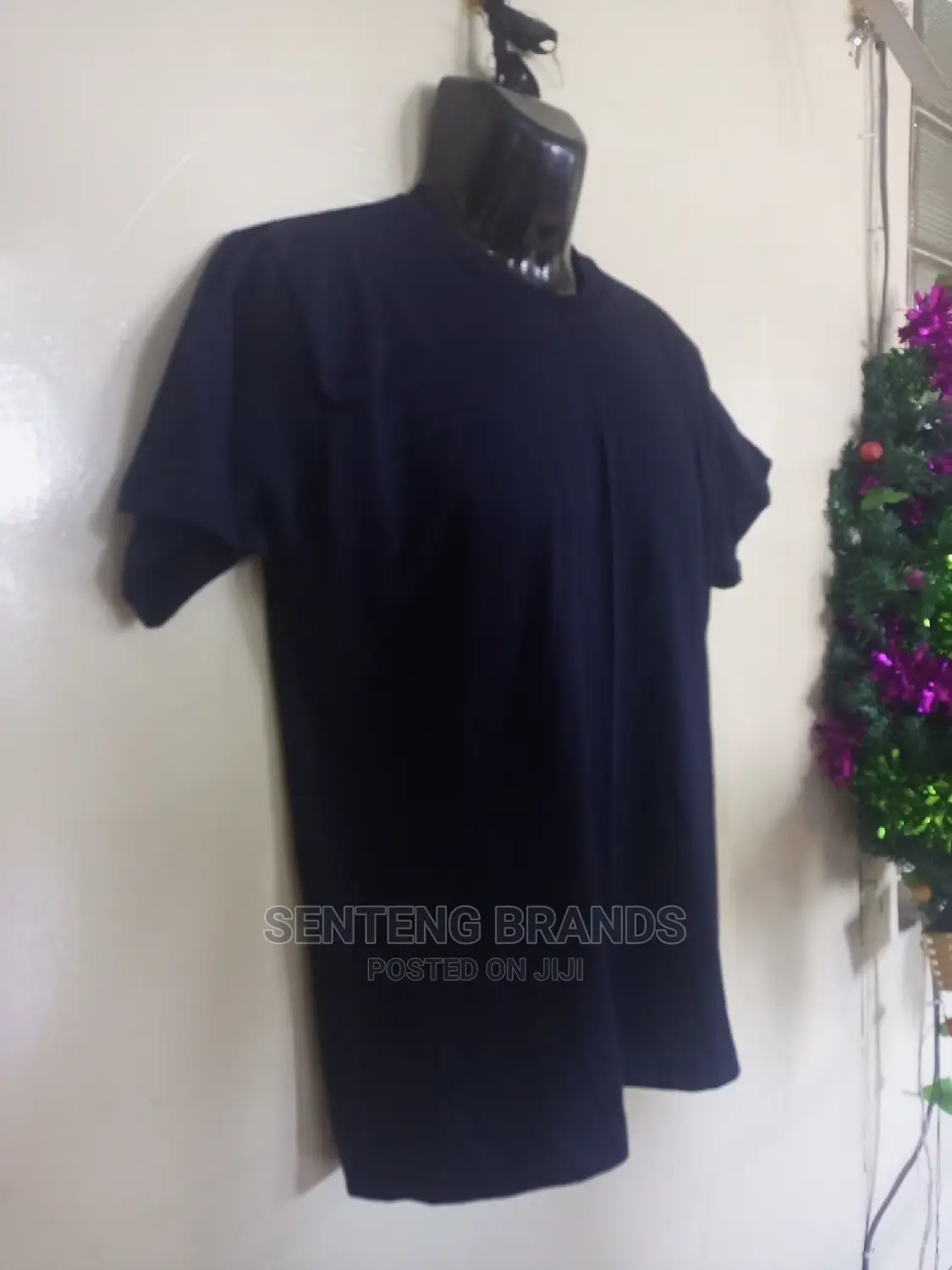 Navy Blue Cotton Plain T-Shirts