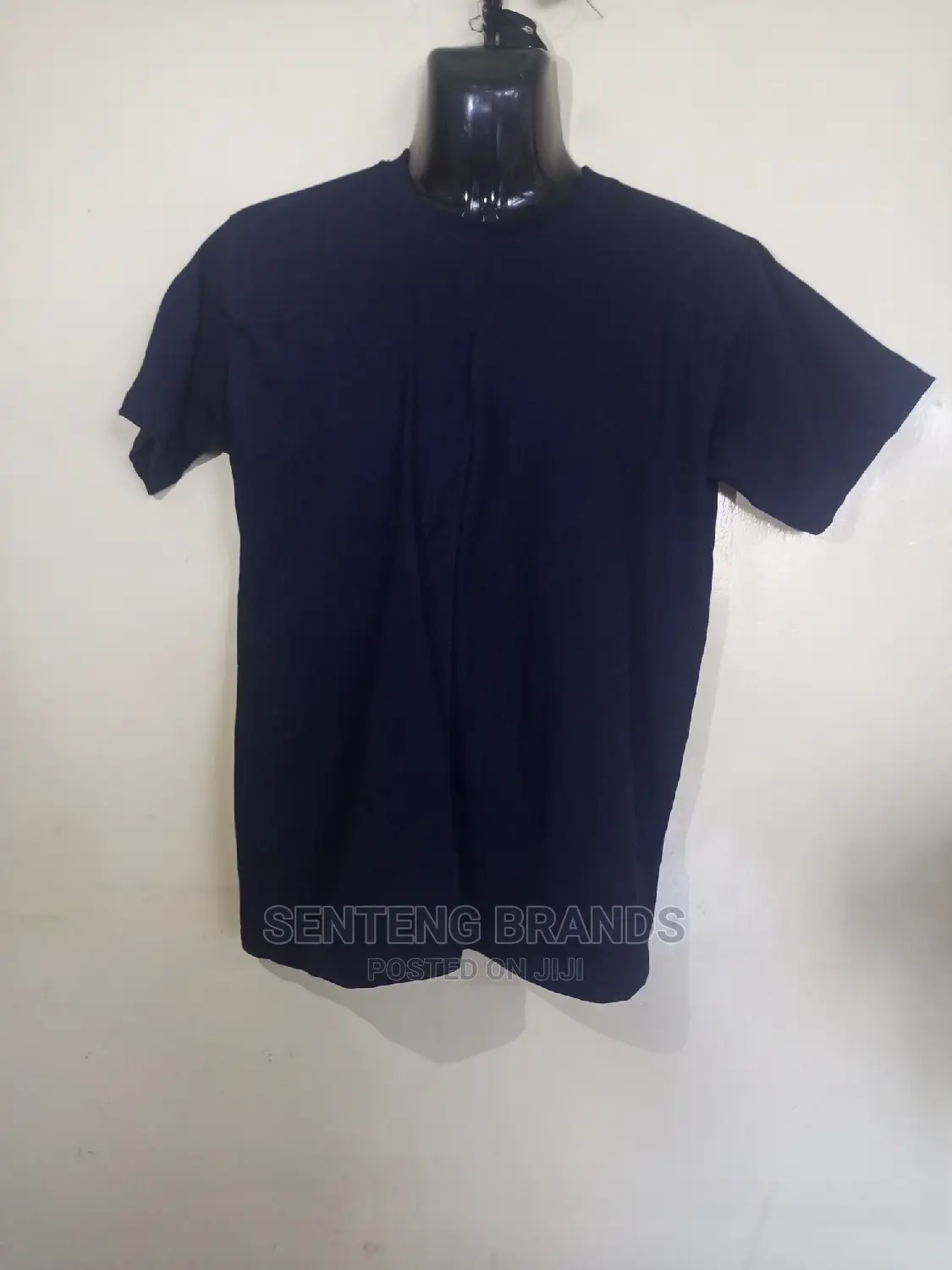 Navy Blue Cotton Plain T-Shirts
