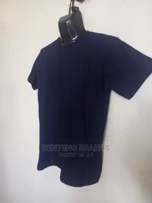 Navy Blue Cotton Plain T-Shirts