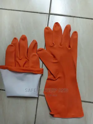 Nitrile Orange PVC Gloves