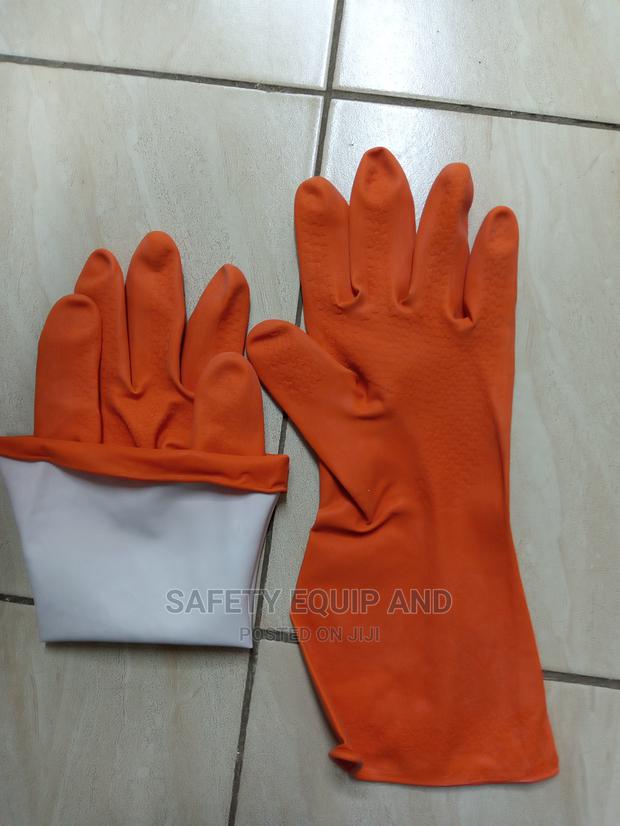 Nitrile Orange PVC Gloves - main view