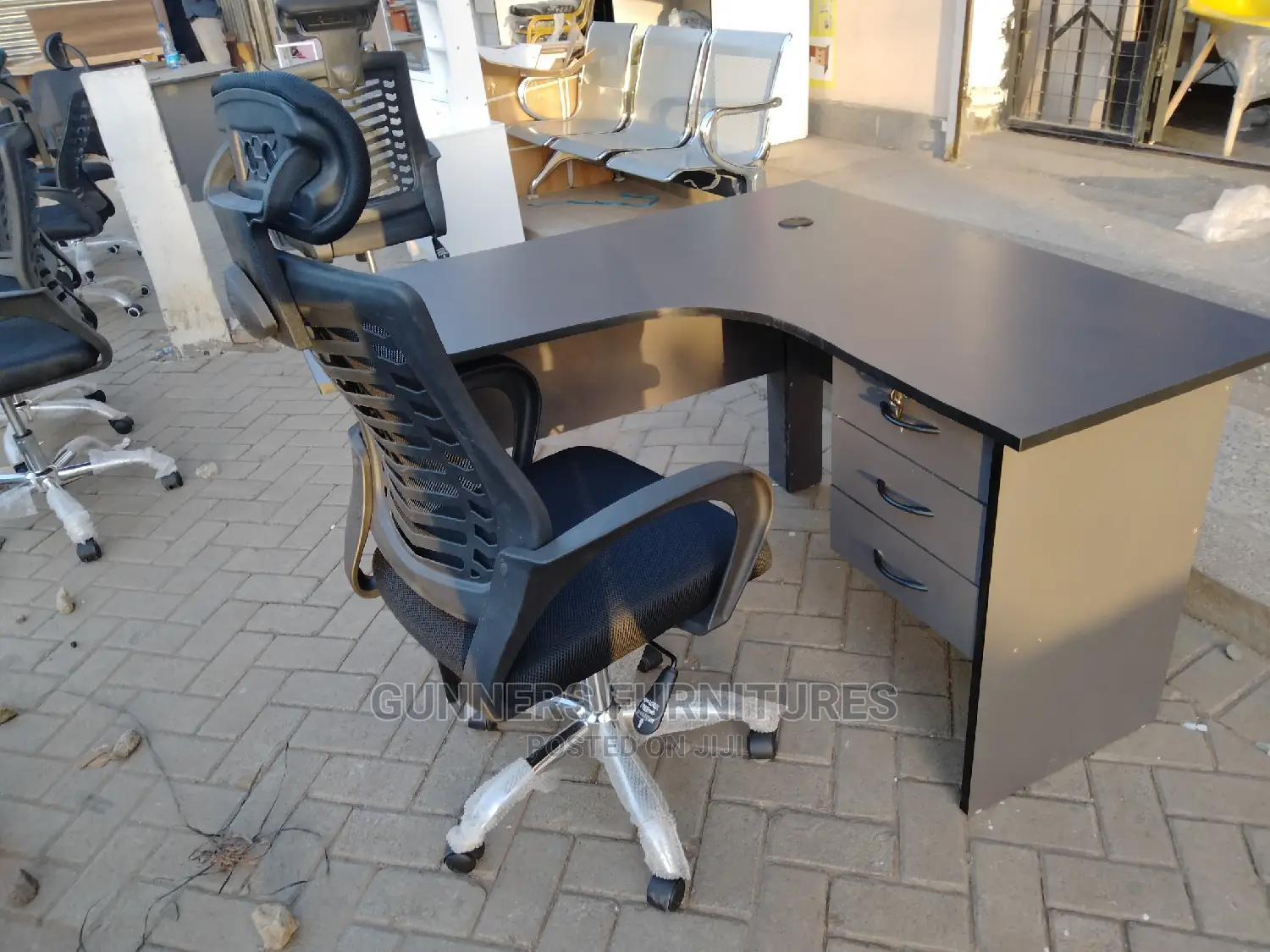L Shaped Desk and Chair.
