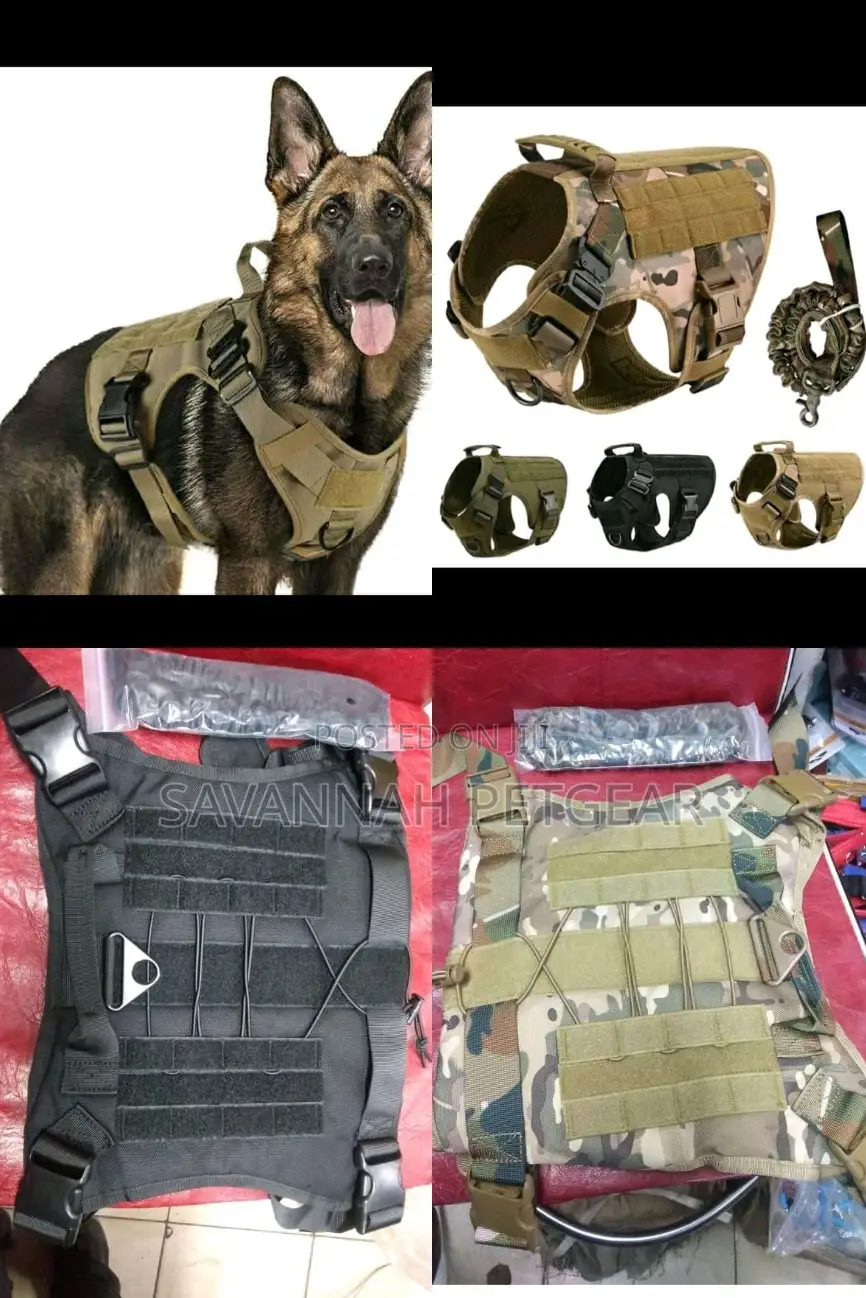 Tactical Dog Harness And Leash Medium, L, XL Sizes