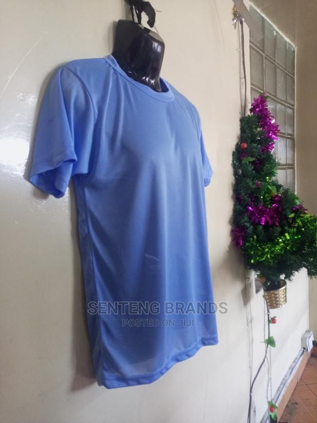 Sky Blue Polyester Tshirts , Good Quality T-Shirts