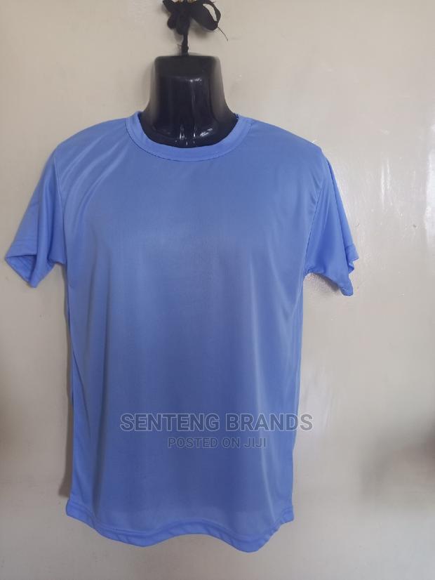 Sky Blue Polyester Tshirts , Good Quality T-Shirts - thumbnail 3