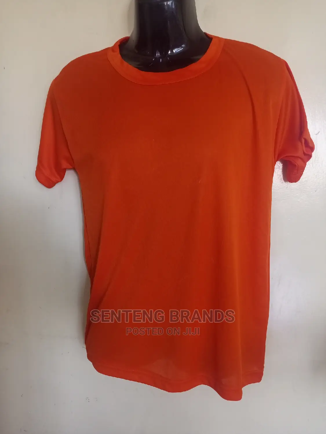 Orange Plain T-Shirts Polyester Tshirts for Campaign
