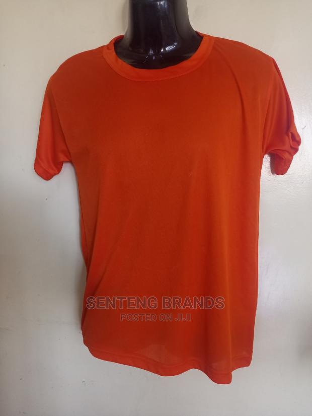 Orange Plain T-Shirts Polyester Tshirts for Campaign