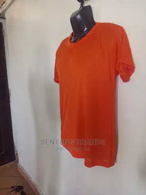 Orange Plain T-Shirts Polyester Tshirts for Campaign