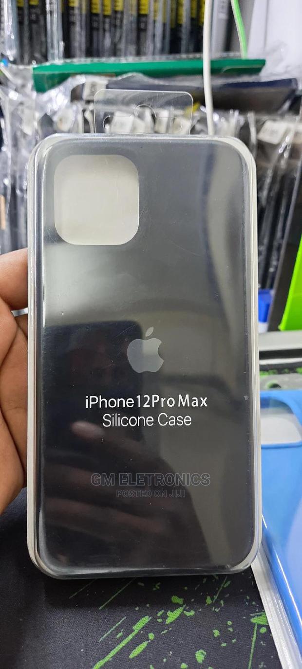 iPhone 12 Pro Max Black Silicone Case. - thumbnail 2