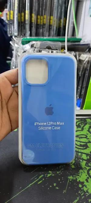 Blue iPhone 12 Peo Max Silicone Back Case.