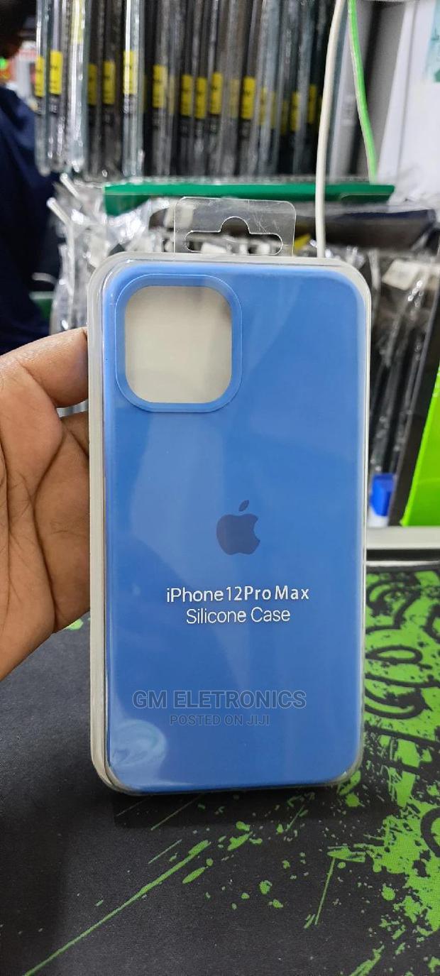 Blue iPhone 12 Peo Max Silicone Back Case. - thumbnail 2