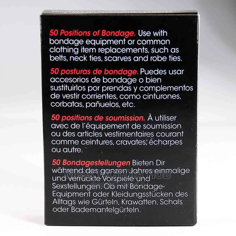 Sexy Game Cards Set- 50 Sexual Positions of Bondage Sex
