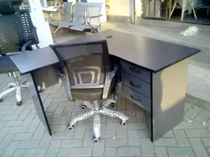 Lshaped Office Desk Plus Low Back Office Chair