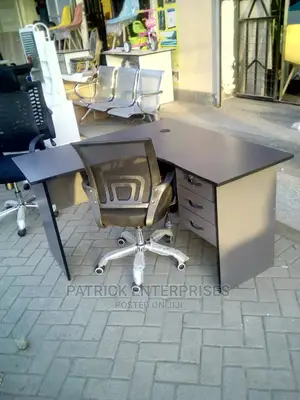 Lshaped Office Desk Plus Low Back Office Chair