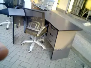 Lshaped Office Desk Plus Low Back Office Chair
