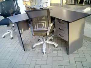 Lshaped Office Desk Plus Low Back Office Chair