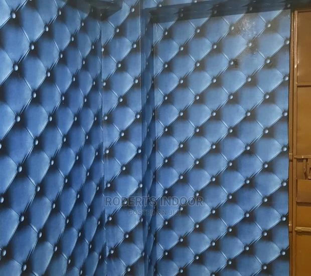 Blue Buttoned 3d Wallpaper - main view