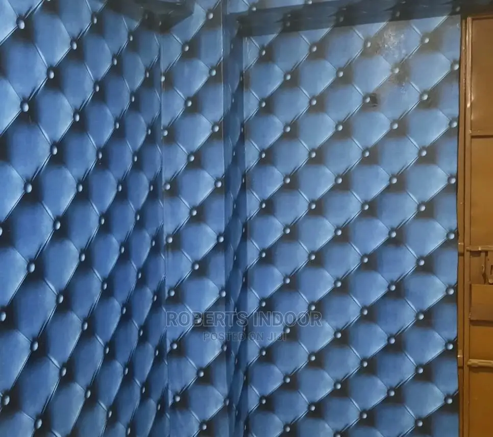 Blue Buttoned 3d Wallpaper