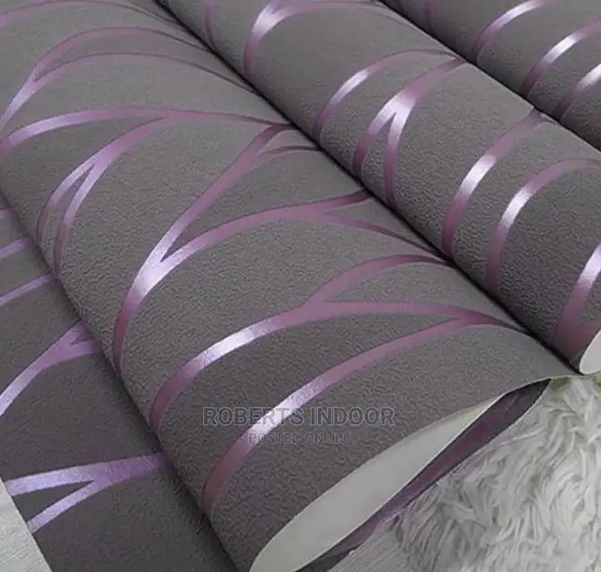 Grey and Purple Floral Wallpaper