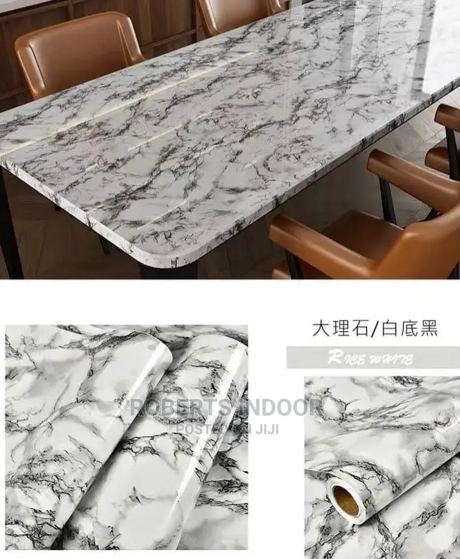 Black and White Marble Contact Paper