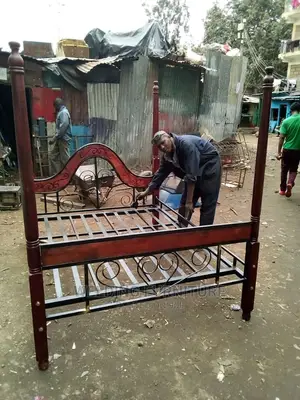 Metallic Wooden Bed
