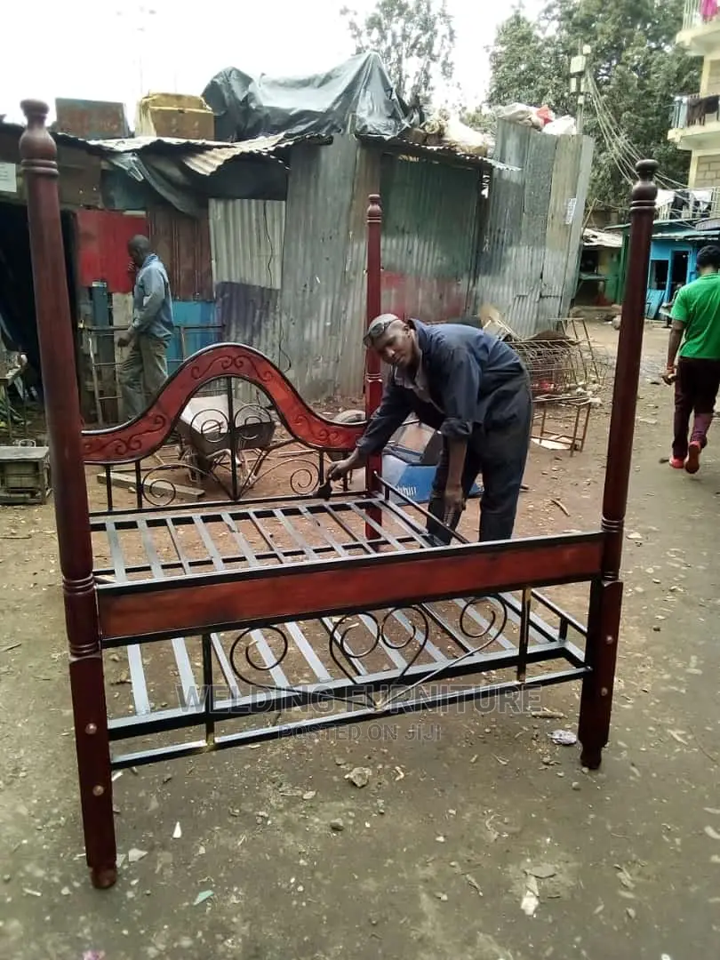 Metallic Wooden Bed