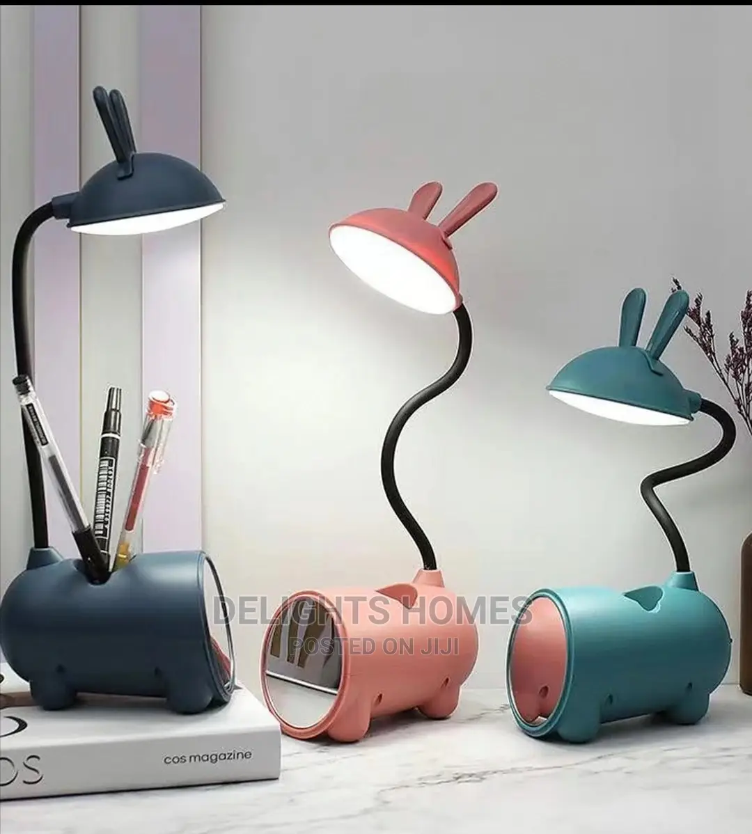 Rechargable Fashion Lamp With Mirror and Phone/ Pens Holder