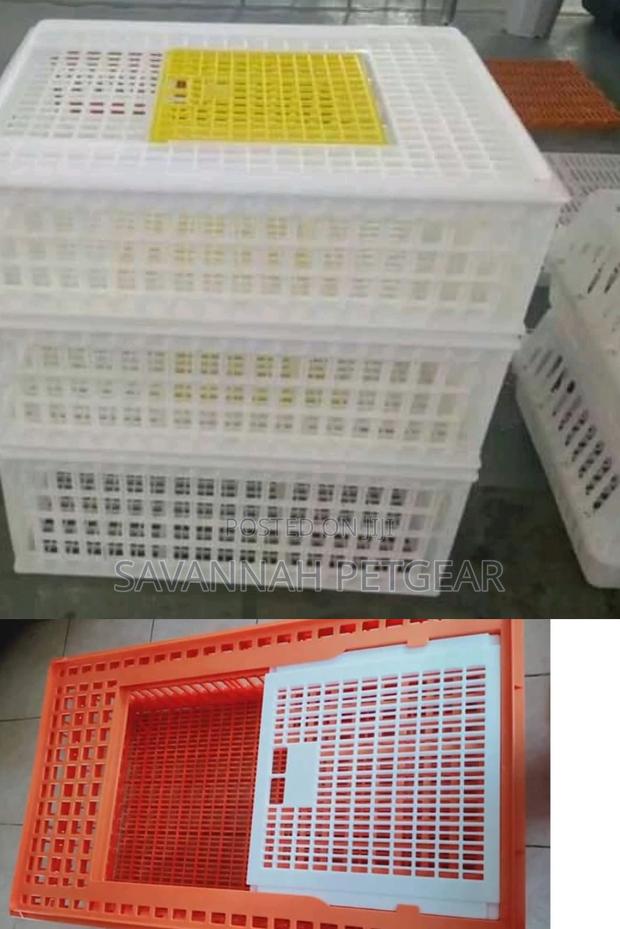 White Chicken Transport Cages - main view