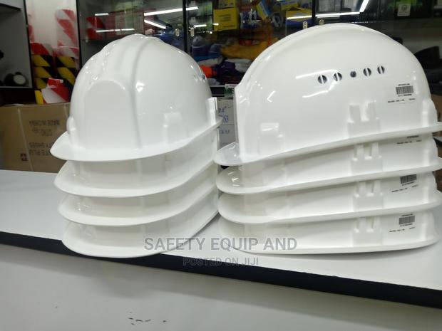 White JSP Industrial Helmets With Chin Straps
