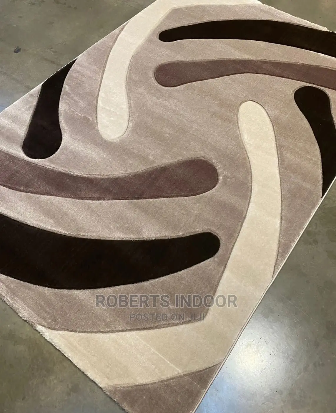 Elegant Beige and Black Paris Carpet