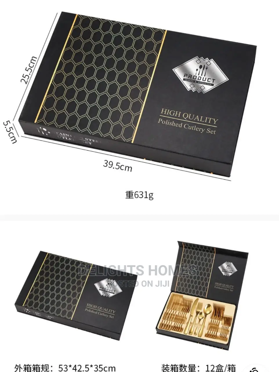 Polished 24pcs Golden Cutlery