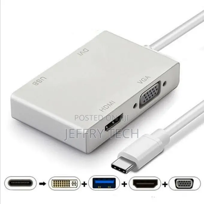 Generic Type-C to Hdmi+Vga+Dvi+Usb3.0 Four-In-One Converter