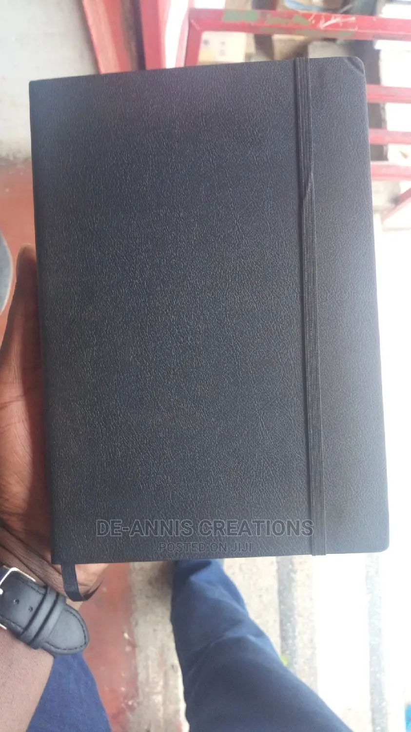 Black A5 Notebook With Strap