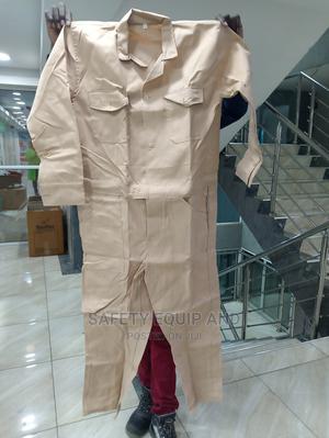Beige Tetrex Fabric Overalls - thumbnail 2