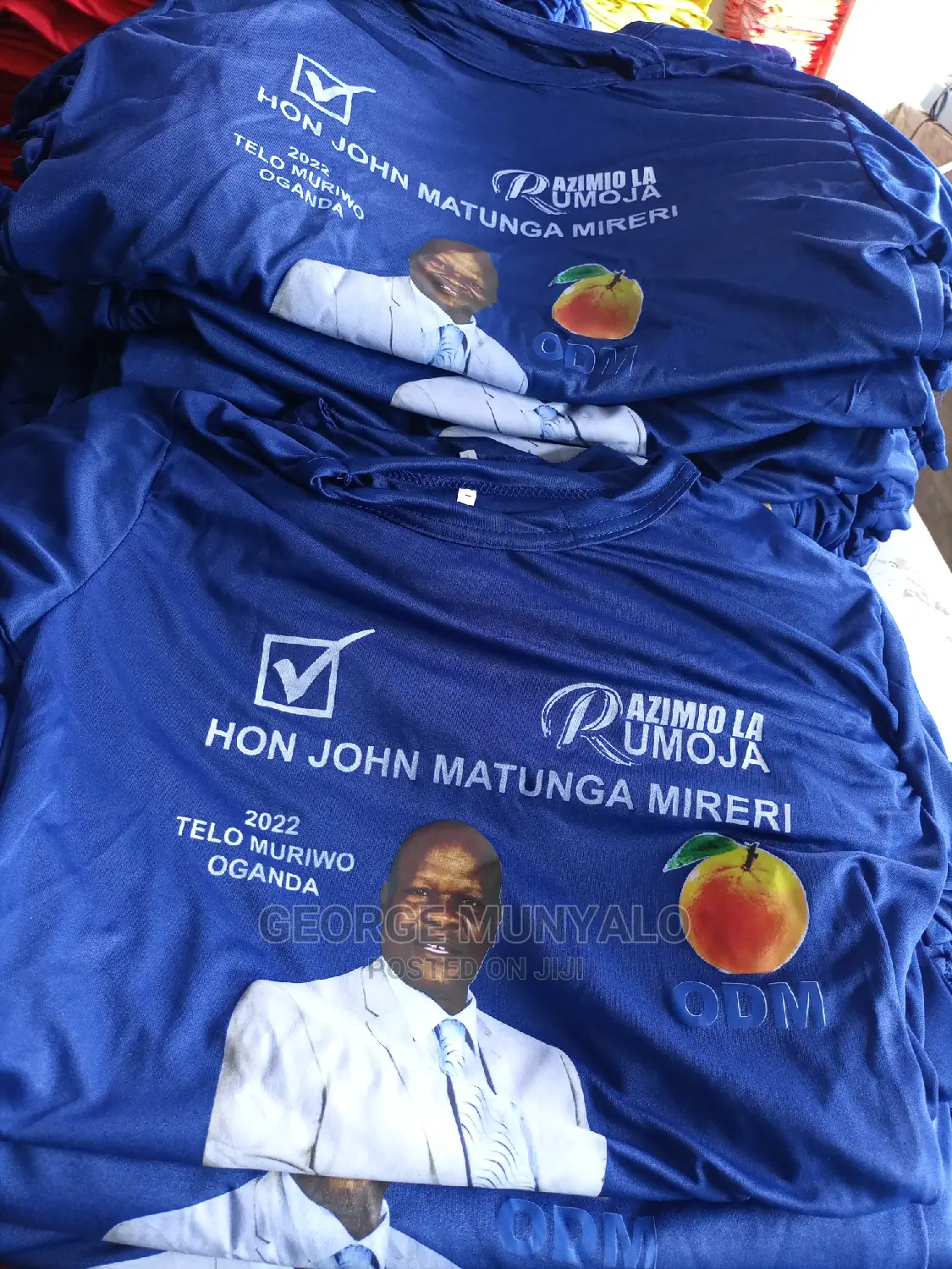 Photo Printed ODM Royal Blue Campaign T-Shirts