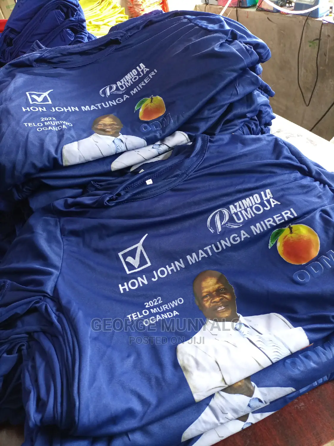 Photo Printed ODM Royal Blue Campaign T-Shirts